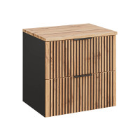 Bad Waschplatz Tribune 60cm | zum Unterbau | Schwarz -...