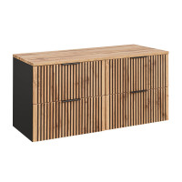 Bad Waschplatz Tribune 120cm | zum Unterbau | Schwarz -...