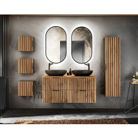 Doppelwaschplatz Tribune 120cm | Einbaubecken | Schwarz - Wo
