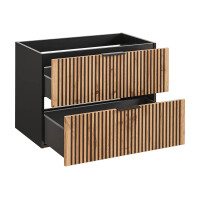 Bad Waschplatz Tribune 80cm | Aufsatzbecken bk | Schwarz - W