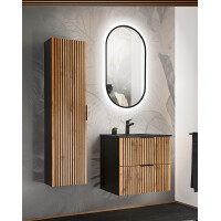 Bad Waschplatz Tribune 100cm | Ub Regalfach | Schwarz - Wota