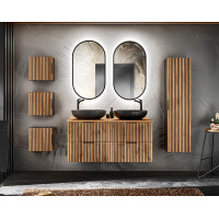 Bad Waschplatz Tribune 100cm | Ub Regalfach | Schwarz - Wota