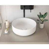 Aufsatz-Waschbecken Bath-O-Line 36x36cm | Keramik rund | weiß-matt