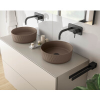 Aufsatz-Waschbecken Bath-O-Line 36x36cm | Rautenmuster | taupe-matt