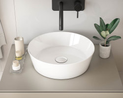 Aufsatz-Waschbecken Bath-O-Line 39x39cm | Keramik rund | weiß