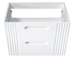 Badezimmer Set 3-teilig Frasciati 80cm | Aufsatz-Waschbecken | weiß-eiche