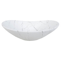 Aufsatz-Waschbecken 61cm marmoriert | Keramik Schale | wei&s