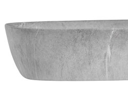 Aufsatz-Waschbecken 50cm marmoriert | Keramik Schale | grau