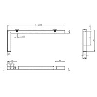 Qualitäts Waschtischkonsole Bath-O-Line | 320mm 1 Paar | schwarz matt