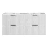 Badezimmer Set 2-teilig Blanchette 120cm | Doppelbecken | we