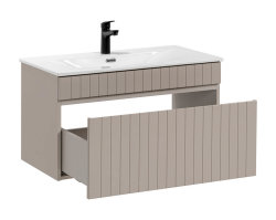 Badezimmer KARATA 80cm Set 2-tlg. | mit Einbaubecken | kaschmir grey