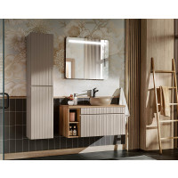 Badezimmer KARATA 100cm Set 3-tlg. | mit Aufsatzbecken | kaschmir grey