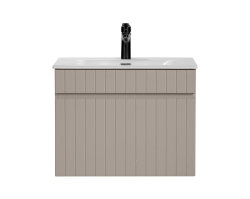 Badezimmer Waschplatz KARATA 60cm | Einbaubecken weiß | kaschmir grey