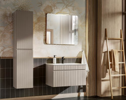Badezimmer Waschplatz KARATA 60cm | Einbaubecken weiß | kaschmir grey