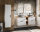 Badezimmer Waschplatz Blanchette 120cm | 2x Aufsatzbecken | weiß-eiche