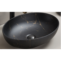 Bad Waschplatz Tribune 60cm | Aufsatzbecken bl | Schwarz - W