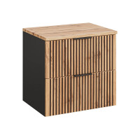 Bad Waschplatz Tribune 60cm | Becken blk matt | Schwarz - Wo