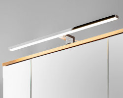 Badezimmer Spiegelschrank PLATINUM 94cm | 3-türig mit LED | weiss-eiche