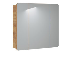 Badezimmer Spiegelschrank ARUBA 3-türig 80cm | goldeiche