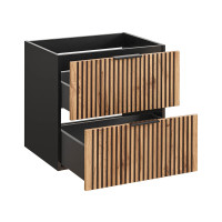 Bad Waschplatz Tribune 60cm | OBP blk Unterbau | Schwarz...