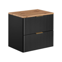 Badezimmer Waschplatz Blackened 60cm | Becken black matt | s