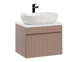 Badezimmer Waschplatz ROSINA 60cm | mit marmoriertem...