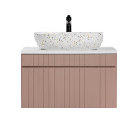Badezimmer Waschplatz ROSINA 80cm | mit Aufsatzbecken | ros&
