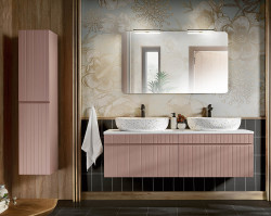 Badezimmer Waschplatz ROSINA 160cm | zum Unterbau inkl. Oberplatte | rosé-weiß