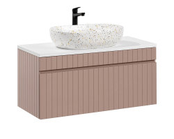 Badezimmer Waschplatz ROSINA 100cm | mit marmoriertem...