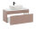 Badezimmer Waschplatz ROSINA 100cm | mit marmoriertem Aufsatzbecken | rosé-weiß