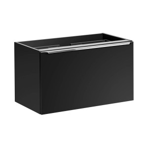 Badezimmer NOIRETTE 160cm Set 3-tlg. | mit Aufsatzbecken | schwarz matt