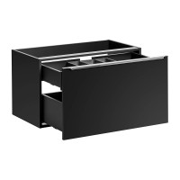 Badezimmer NOIRETTE 160cm Set 3-tlg. | mit Aufsatzbecken | schwarz matt