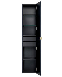 Badezimmer NOIRETTE 140cm Set 4-tlg | Aufsatzbecken | schwarz matt oak