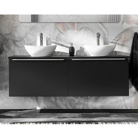 Badezimmer Doppel-Waschplatz NOIRETTE 160cm | Aufsatz w |...