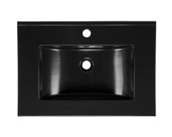 Badezimmer Waschplatz EDMOND 60cm | Einbau black | Wotan-Eiche Diamant