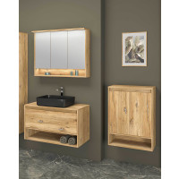 Badezimmer Set 3-teilig FELTON 75cm | mit Midischrank |...
