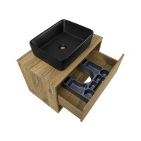 Badezimmer Set 3-teilig FELTON 75cm | mit Midischrank | Zink