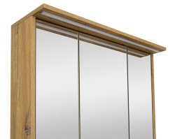 Badezimmer Set 2-teilig FELTON 75cm | mit LED Spiegelschrank | Zink-Eiche