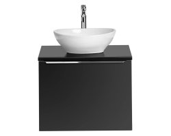 Badezimmer Waschplatz  NOIRETTE 60cm | Aufsatz-Schale | schwarz matt