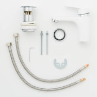 SCHÜTTE Waschtischarmatur ALASKA | Weiß und Chrom