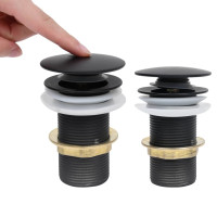 Waschtisch PopUp Ablaufgarnitur 64mm ohne Überlauf | Schwarz
