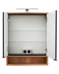 Badezimmer Set 3-teilig Woodham 60cm | zweifarbig | eiche-schwarz