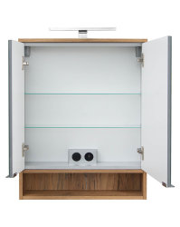 Badezimmer Set 3-teilig Woodham 60cm | zweifarbig | eiche-grau