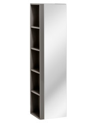 Badezimmer Hochschrank TWIST 140cm | mit Spiegeltüre | graphitgrau