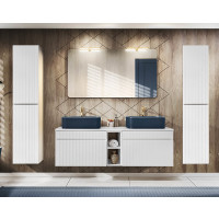 Badezimmer VITTAVLA 140cm Set 4-tlg. | mit Aufsatzbecken...