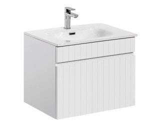Badezimmer Waschplatz VITTAVLA 60cm | Einbaubecken weiß | matt-weiß
