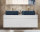 Badezimmer Waschplatz VITTAVLA 120cm | Aufsatzbecken blau | matt-weiß
