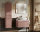 Badezimmer ROSINA 80cm Set 3tlg. | mit marmoriertem Aufsatzbecken | rosé-weiß