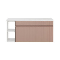 Badezimmer ROSINA 100cm Set 2-tlg. | Becken + Regal | rosé-weiß