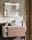 Badezimmer ROSINA 100cm Set 3-tlg. |  mit marmoriertem Aufsatzbecken | rosé-weiß